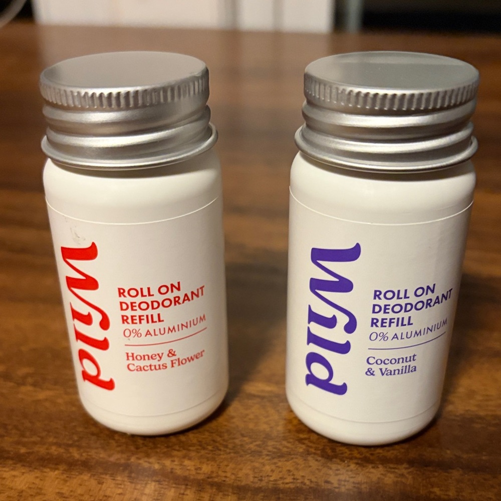 NEW Wild Roll On Deodorant Refill Set of 2